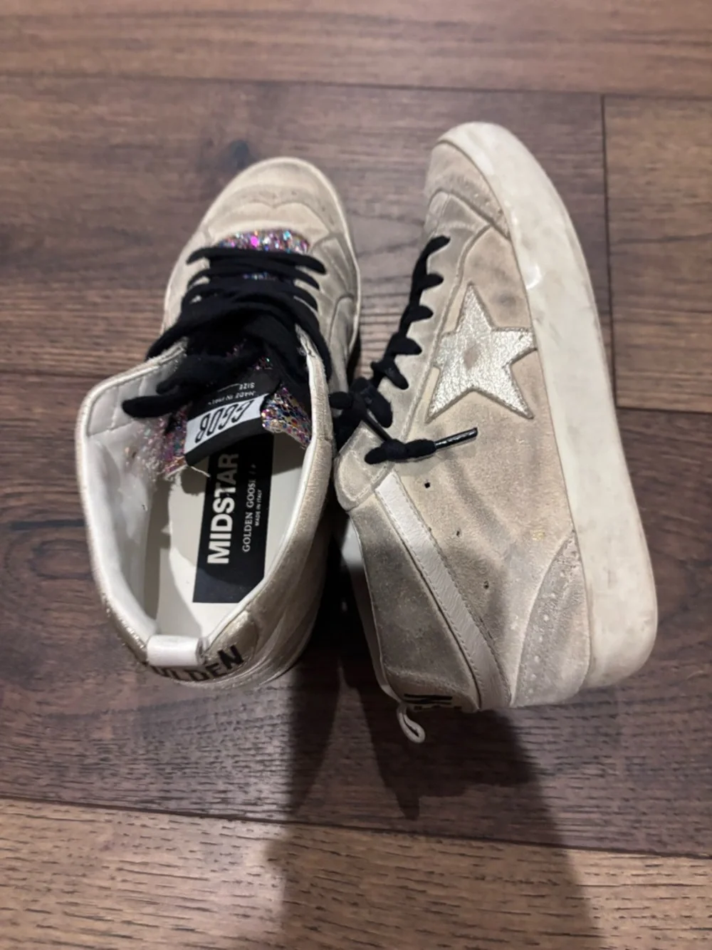 Golden Goose GGDB Glitter mid- star Sneakers in Beige with Multicolor Glitter - Picture 8 of 8